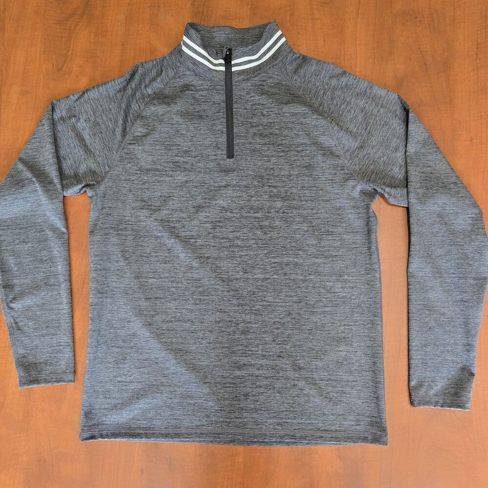 G/Fore Mens Long Sleeve Mock Neck Heather Gray Golf 1/4 Zip Pullover M